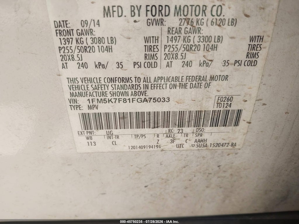 2015 Ford Explorer Limited photo 9