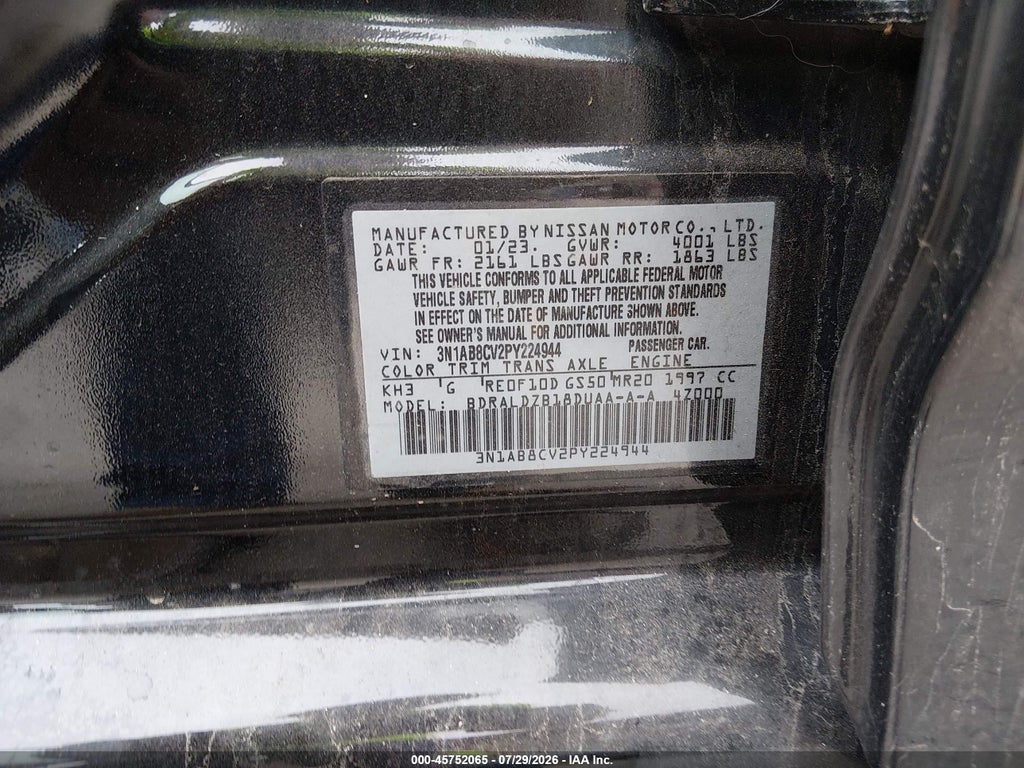 2023 Nissan Sentra SV Xtronic CVT photo 9