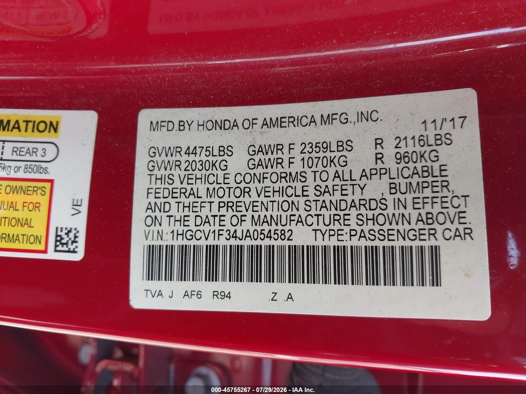 2018 Honda Accord Sport photo 9