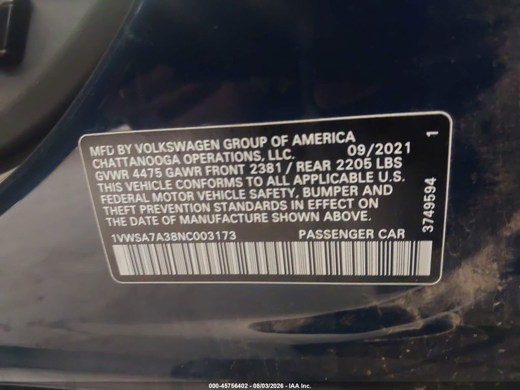 2022 Volkswagen Passat 2.0T SE photo 9
