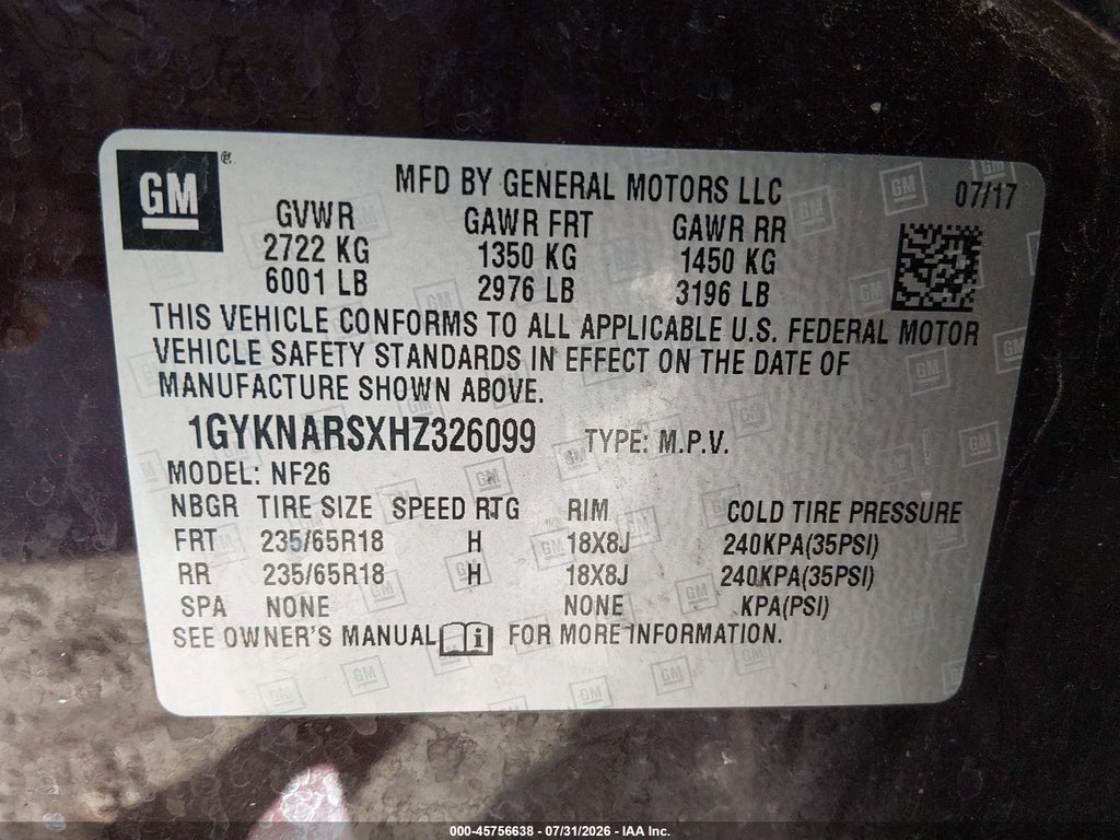2017 Cadillac XT5 Standard photo 9