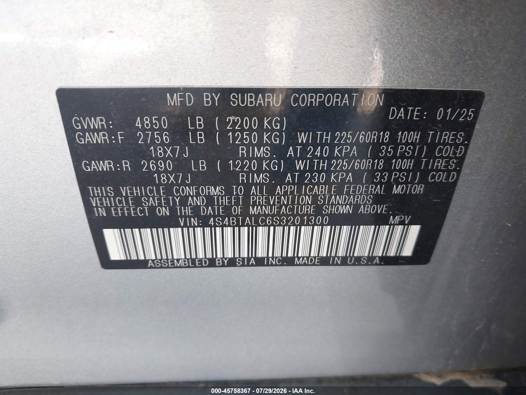 2025 Subaru Outback Onyx Edition photo 9
