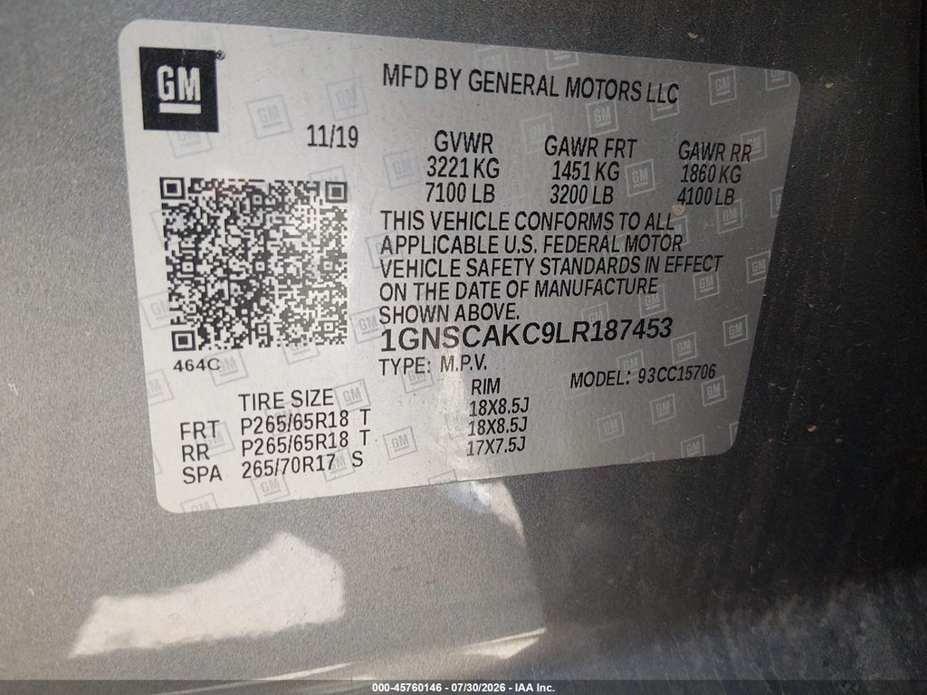 2020 Chevrolet Tahoe 2WD LS photo 9