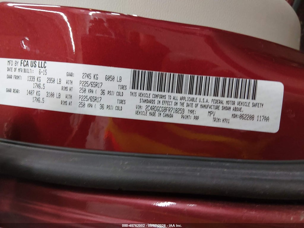2015 Dodge Grand Caravan SXT photo 9