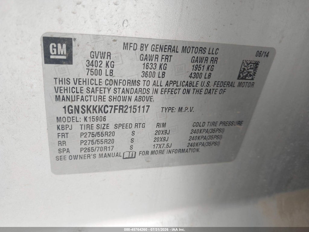 2015 Chevrolet Suburban LTZ photo 9
