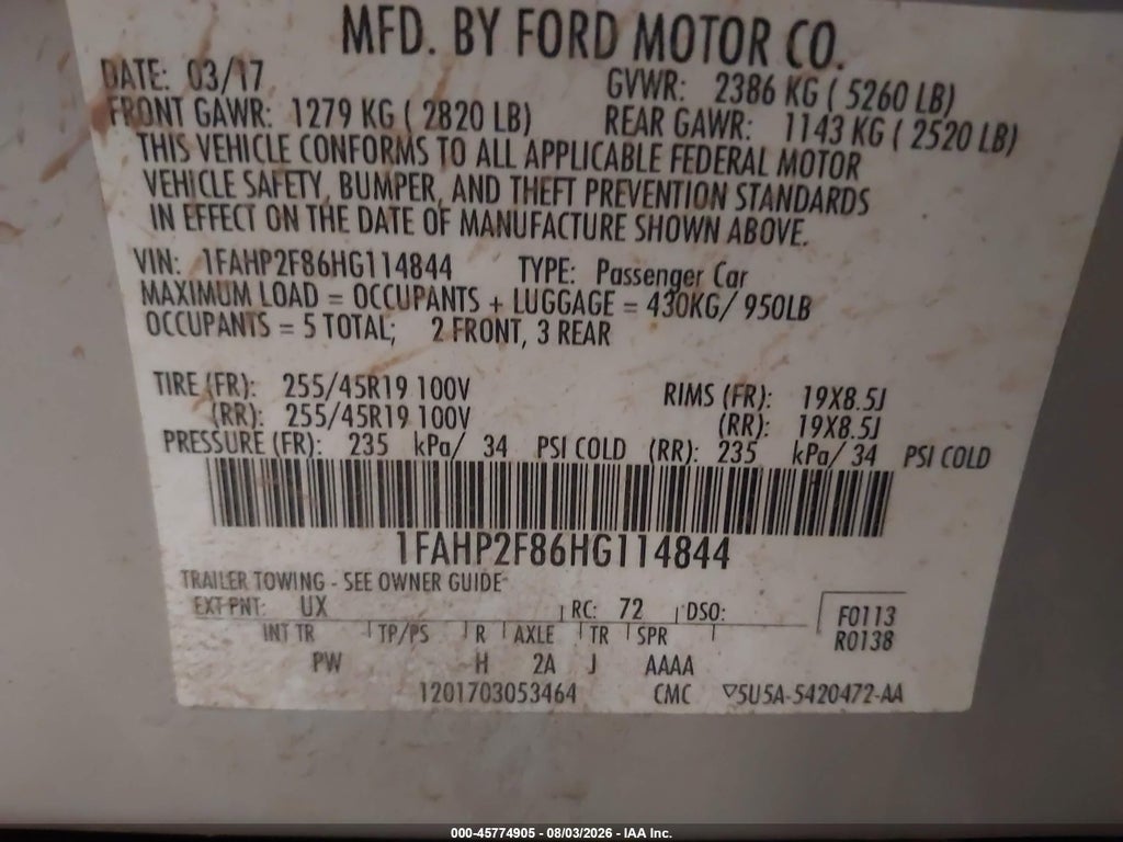 2017 Ford Taurus Limited photo 9
