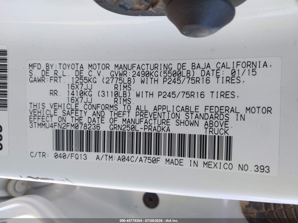2015 Toyota Tacoma Base V6 photo 9