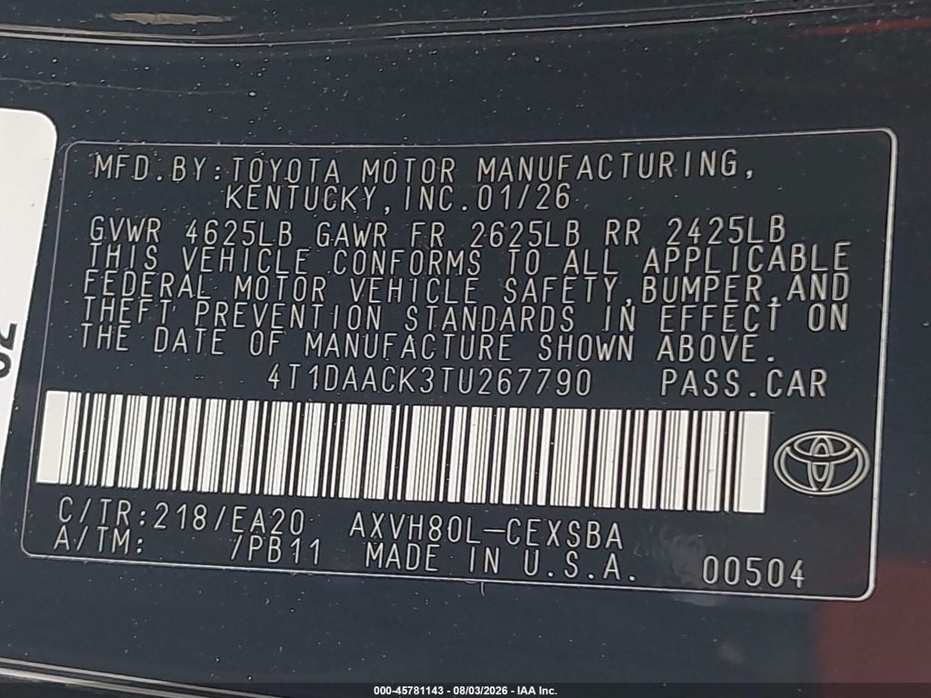 2026 Toyota Camry SE photo 9