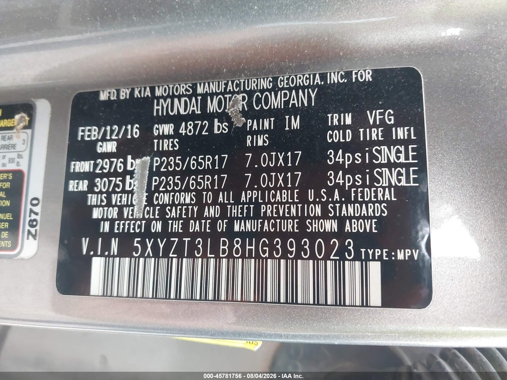 2017 Hyundai Santa FE Sport 2.4L photo 9
