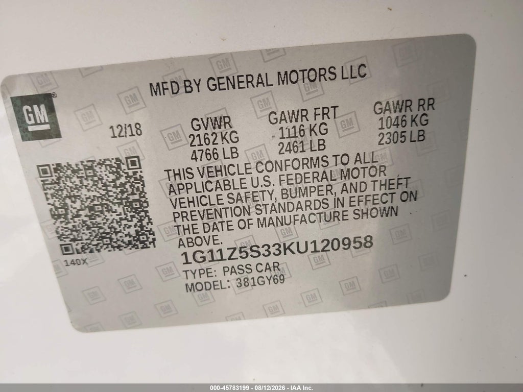 2019 Chevrolet Impala LT photo 9