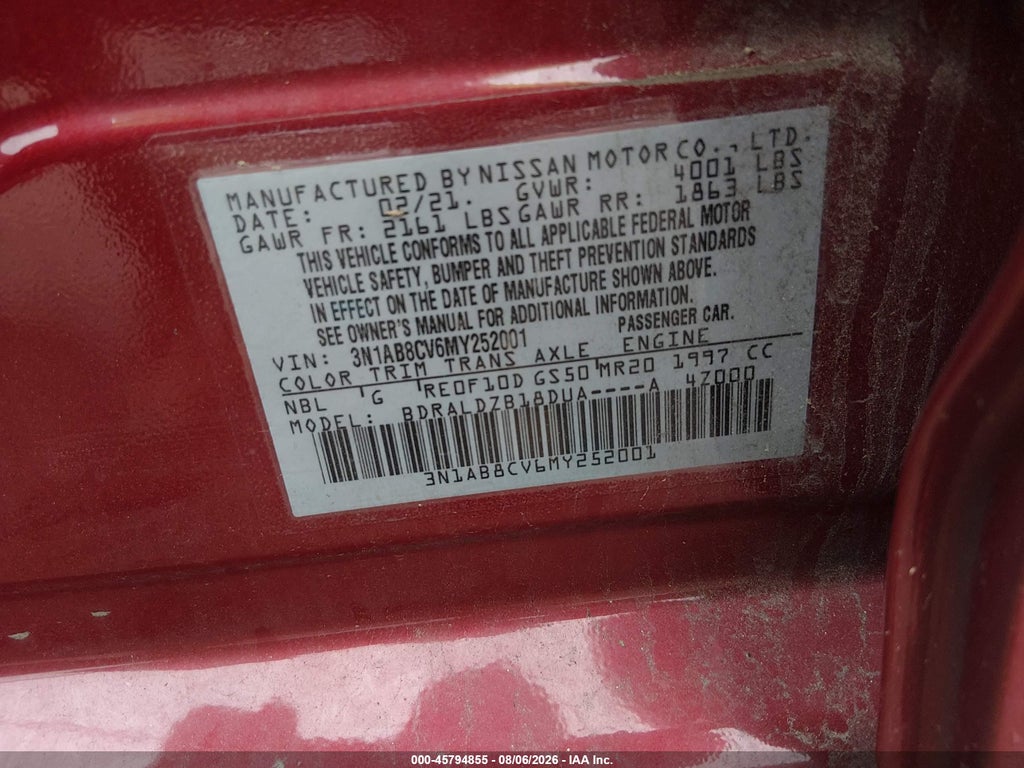 2021 Nissan Sentra SV Xtronic CVT photo 9
