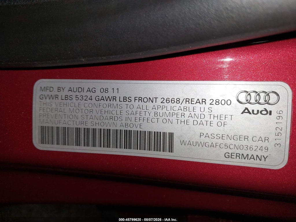 2012 Audi A7 Premium photo 9