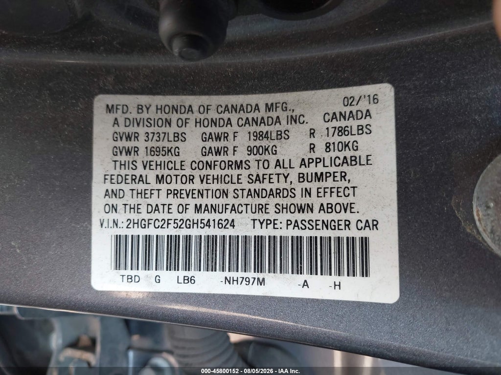 2016 Honda Civic LX photo 9