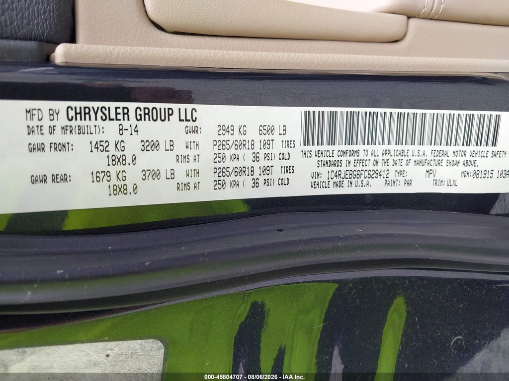 2015 Jeep Grand Cherokee Limited photo 9