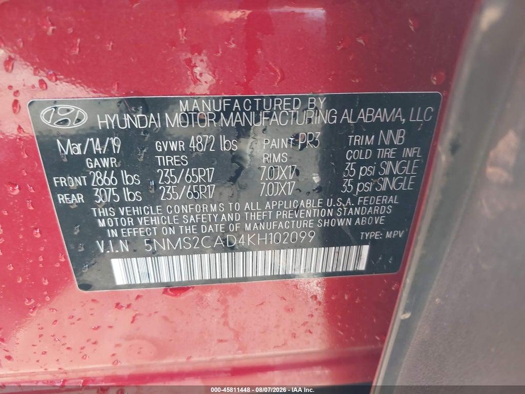 2019 Hyundai Santa FE SE photo 9
