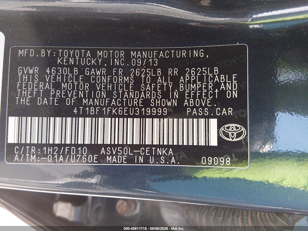 2014 Toyota Camry LE photo 9