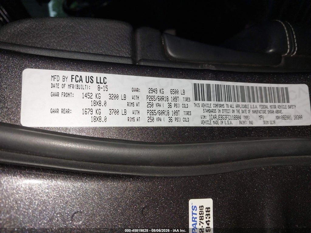 2015 Jeep Grand Cherokee Limited photo 9