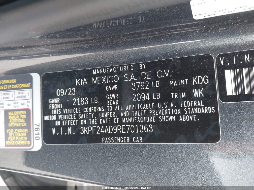 2024 Kia Forte LXS photo 9