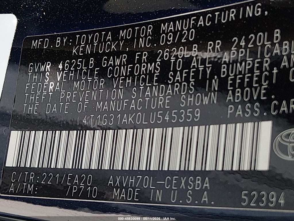 2020 Toyota Camry SE Hybrid photo 9
