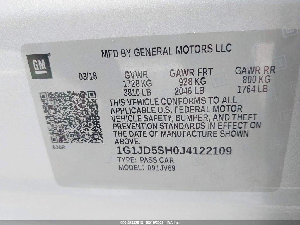 2018 Chevrolet Sonic LT Auto photo 9