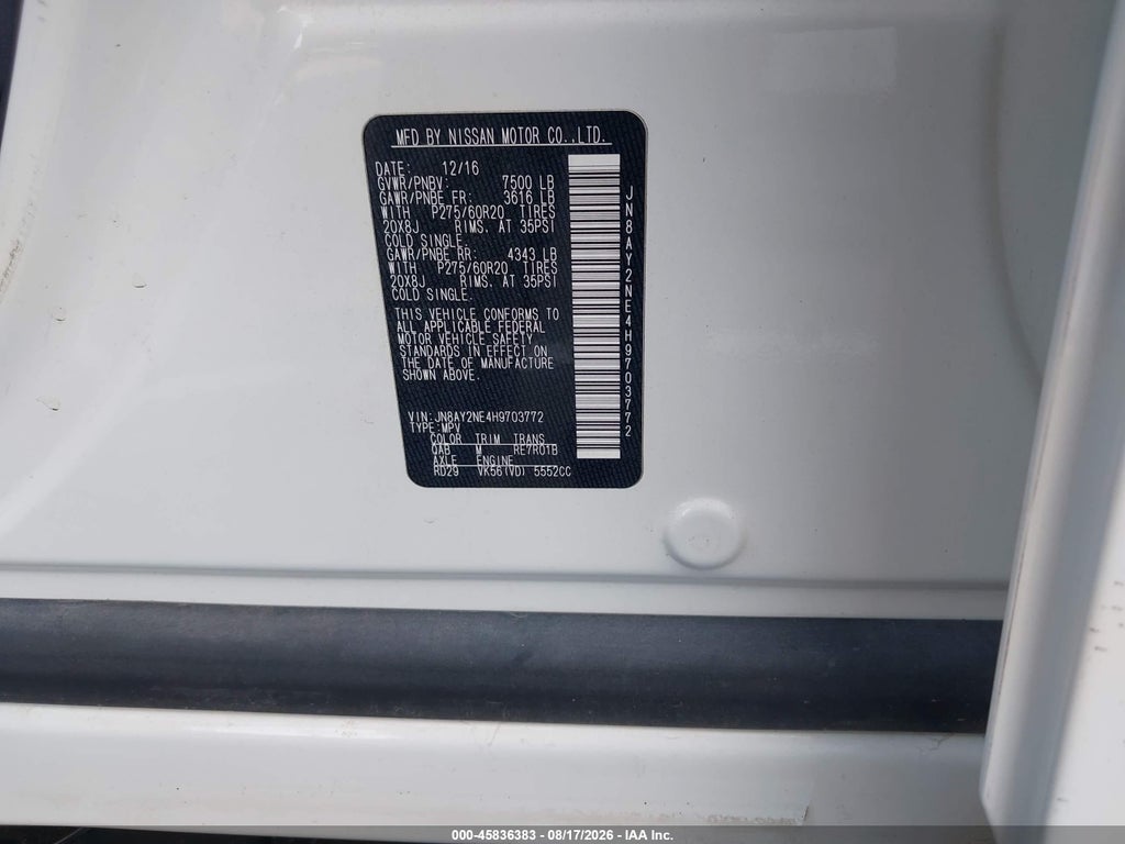 2017 Nissan Armada Platinum photo 9