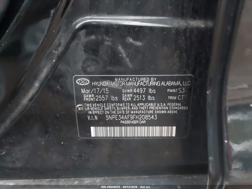 2015 Hyundai Sonata Limited photo 9