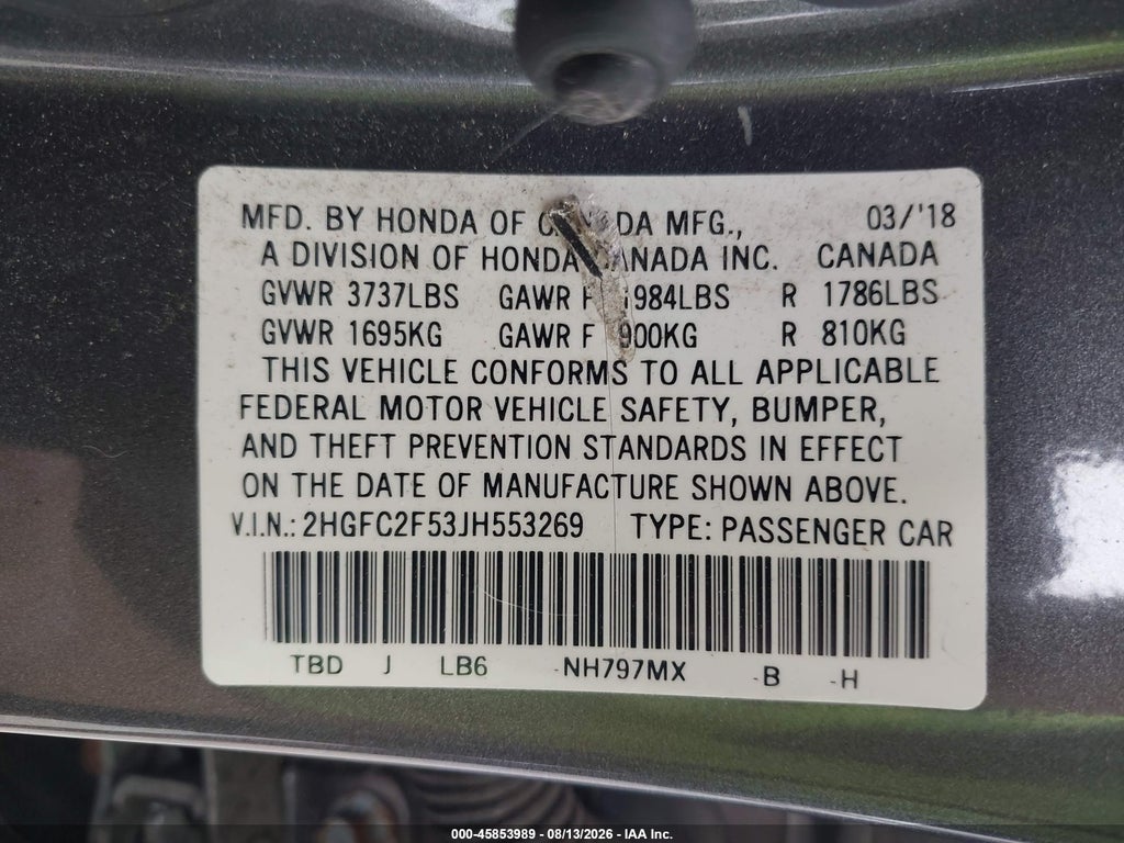 2018 Honda Civic LX photo 9