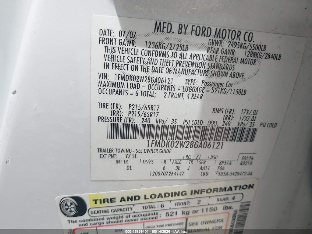 2008 Ford Taurus X SEL photo 9