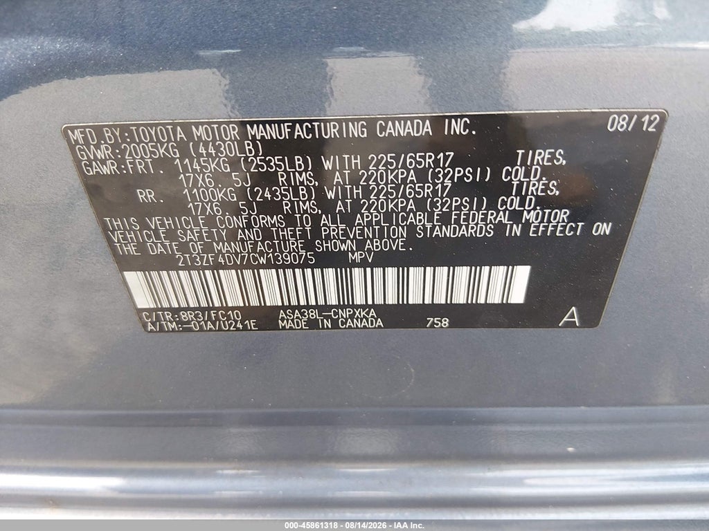 2012 Toyota RAV4 photo 9