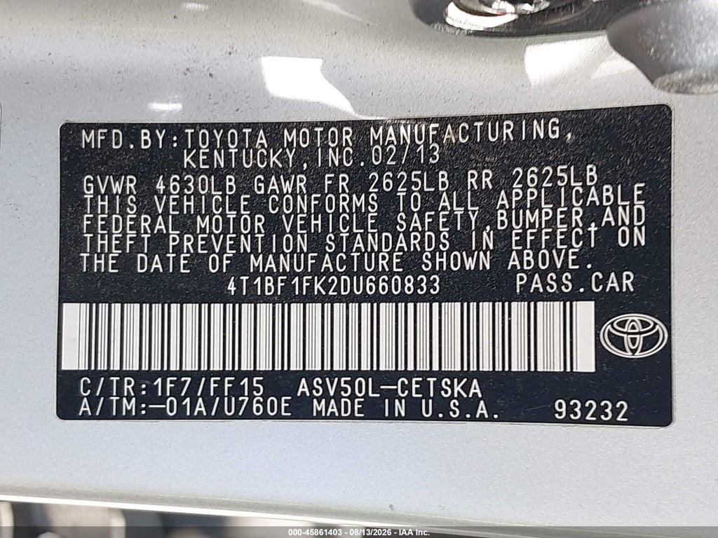 2013 Toyota Camry SE photo 9