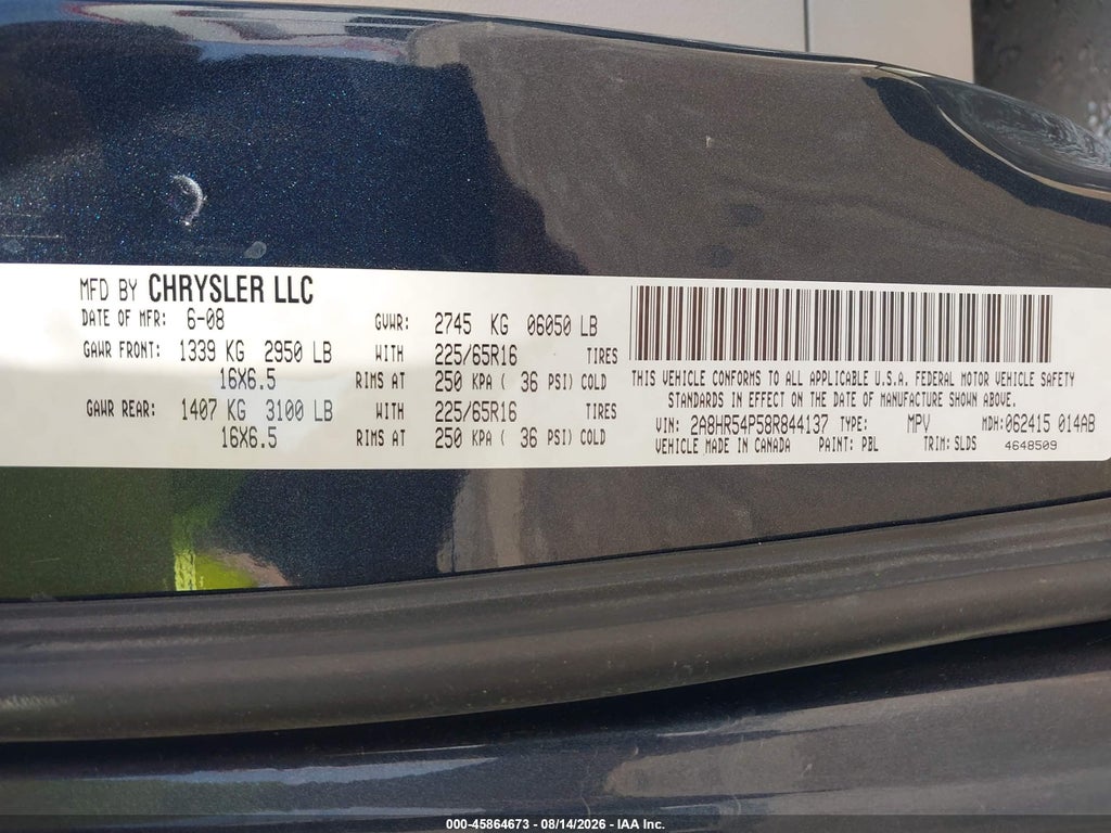 2008 Chrysler Town & Country Touring photo 9