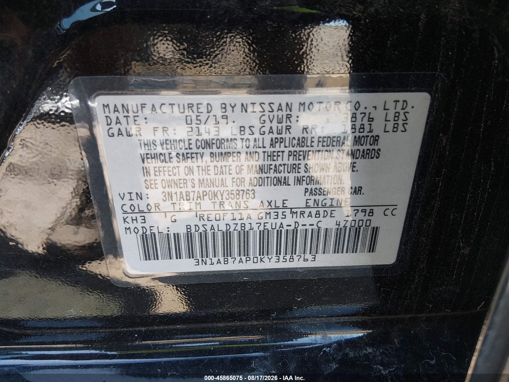 2019 Nissan Sentra SV photo 9