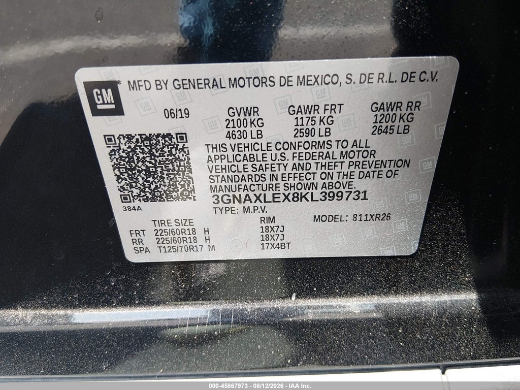 2019 Chevrolet Equinox LT photo 9