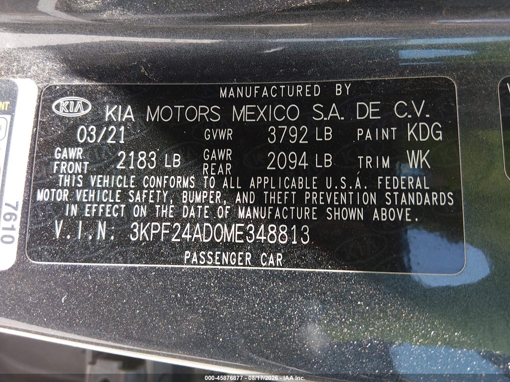 2021 Kia Forte LXS photo 9