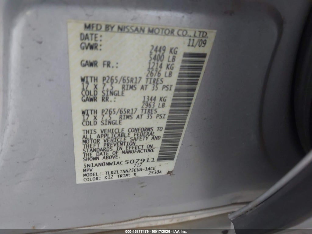 2010 Nissan Xterra SE photo 9