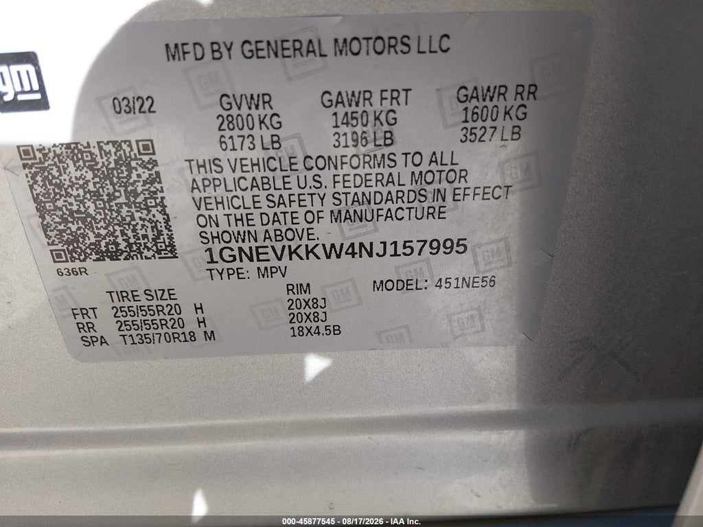 2022 Chevrolet Traverse AWD Premier photo 9