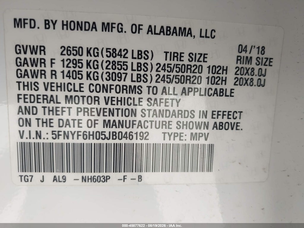 2018 Honda Pilot Elite photo 9