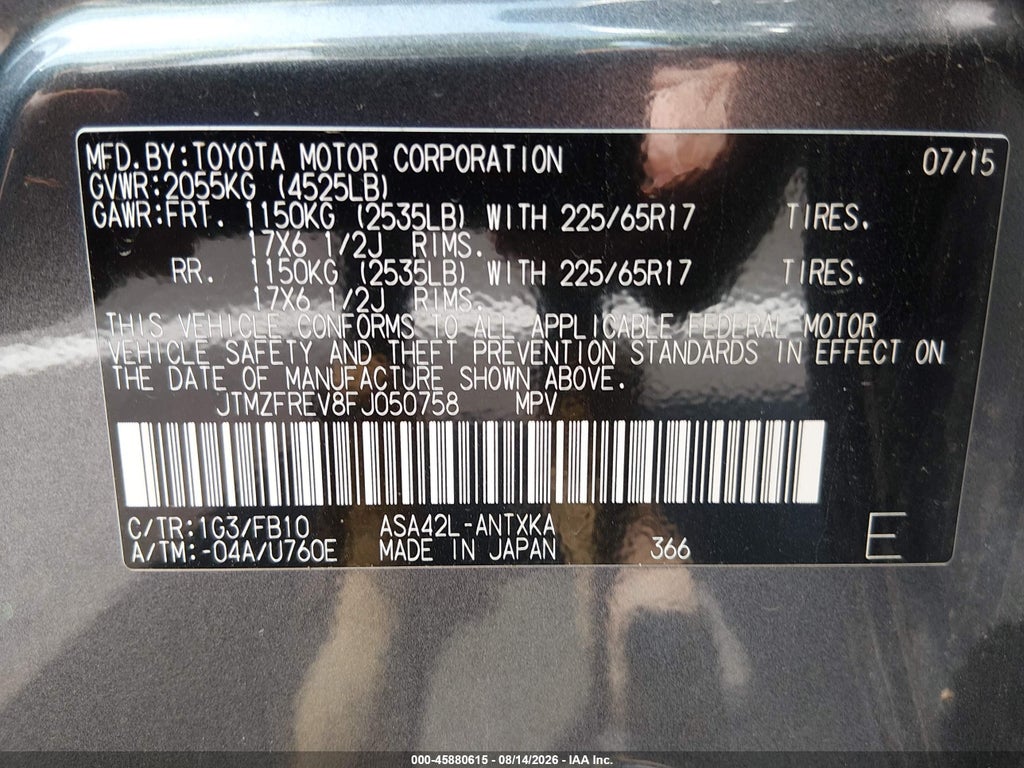 2015 Toyota RAV4 LE photo 9