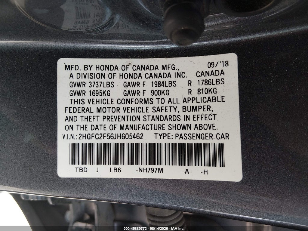 2018 Honda Civic LX photo 9