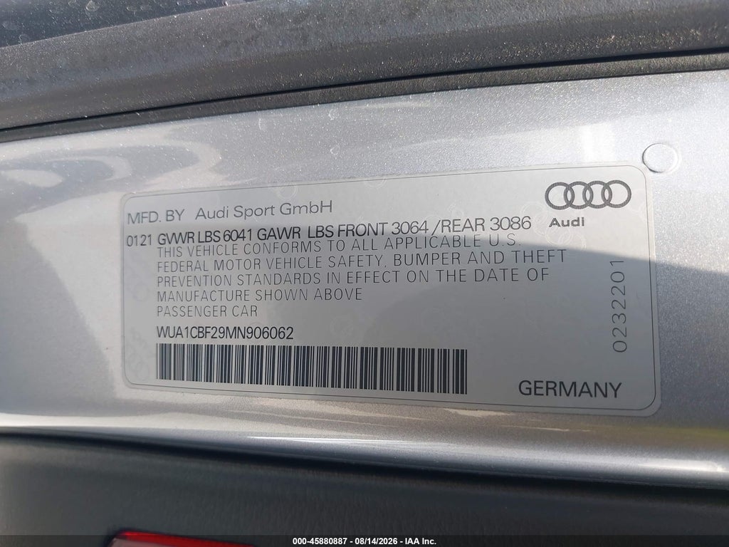 2021 Audi RS 6 Avant Tfsi Quattro Tiptronic photo 9