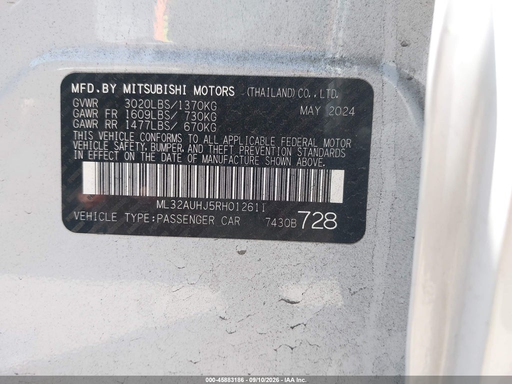 2024 Mitsubishi Mirage ES/LE photo 9