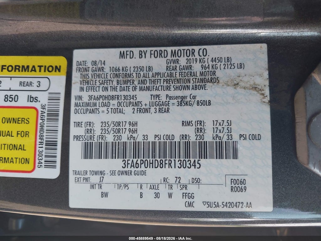 2015 Ford Fusion SE photo 9
