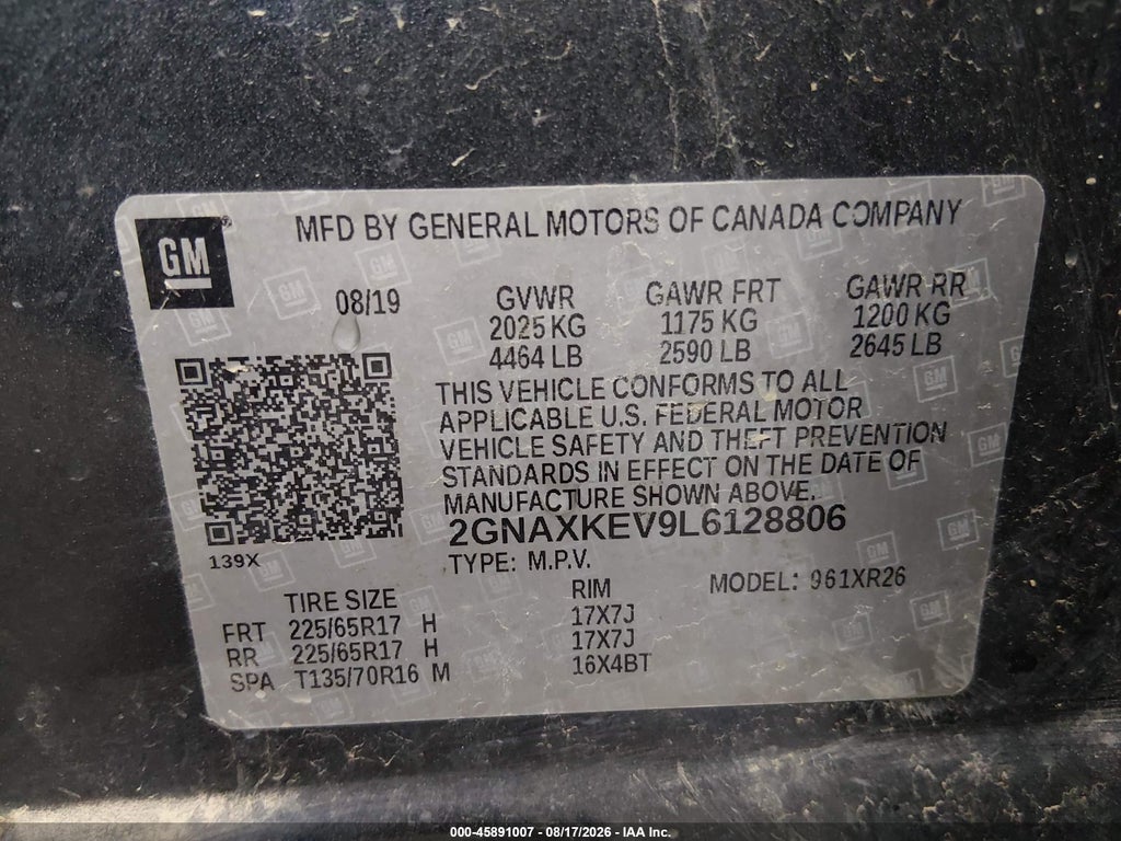 2020 Chevrolet Equinox FWD LT 1.5L Turbo photo 9