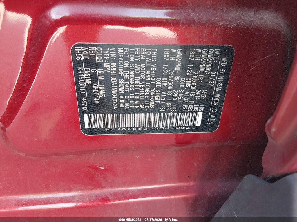2022 Nissan Rogue SV FWD photo 9