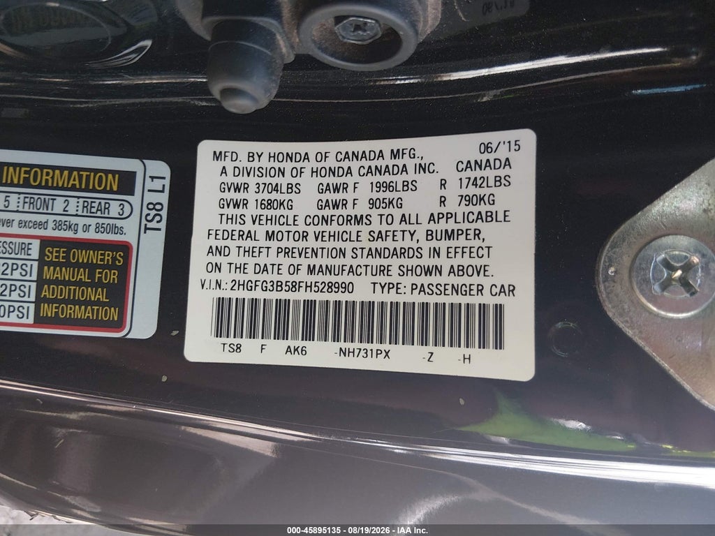 2015 Honda Civic LX photo 9