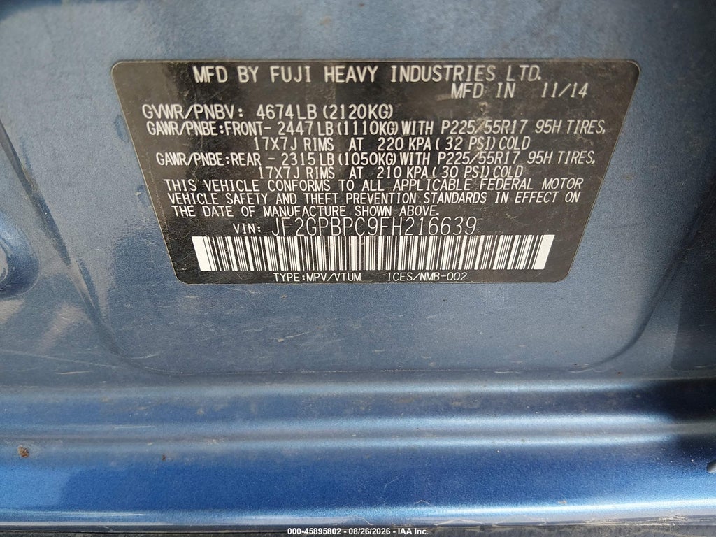 2015 Subaru XV Crosstrek Hybrid Touring photo 9