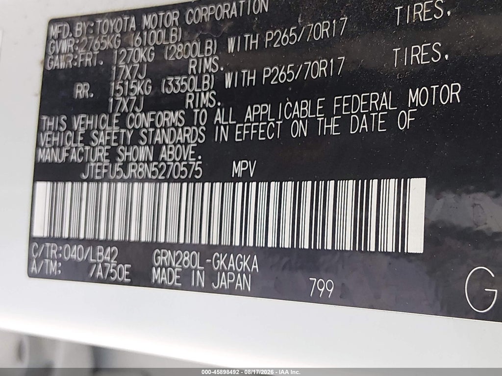 2022 Toyota 4RUNNER SR5 Premium photo 9