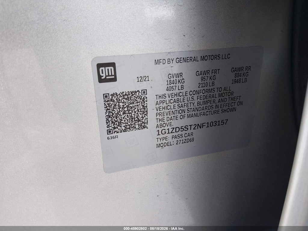 2022 Chevrolet Malibu FWD LT photo 9