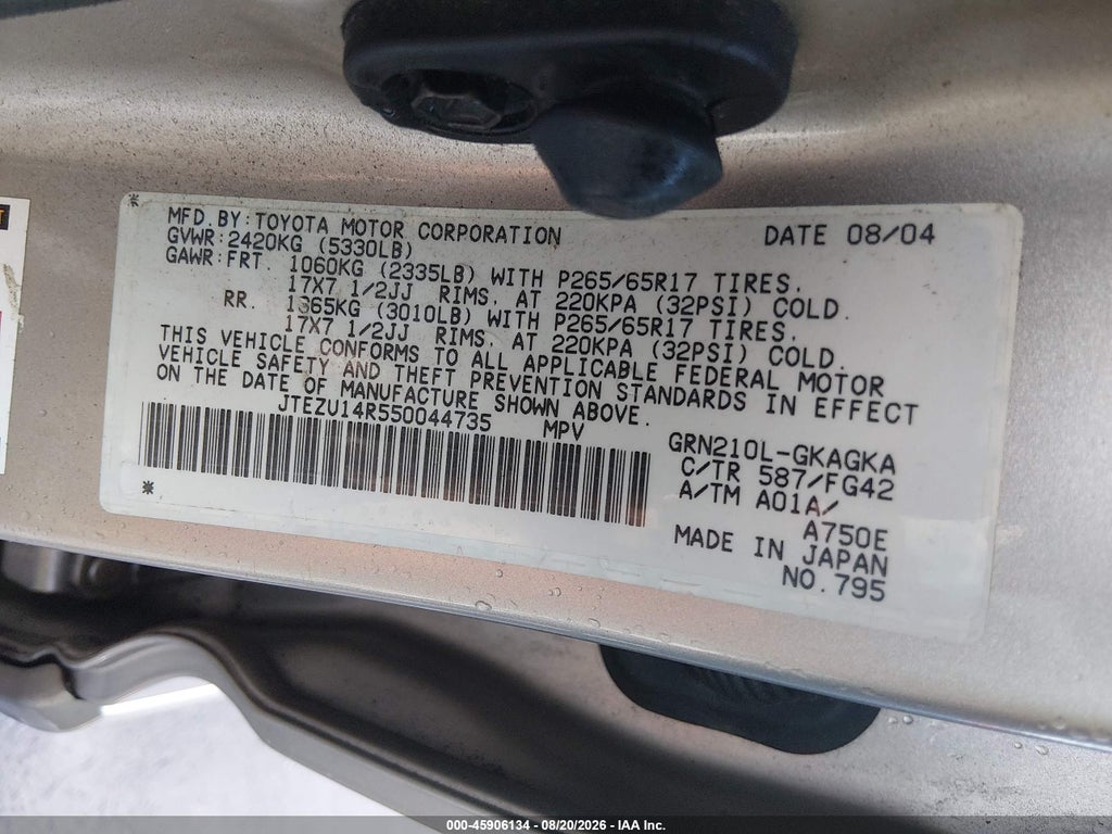 2005 Toyota 4RUNNER SR5 V6 photo 9