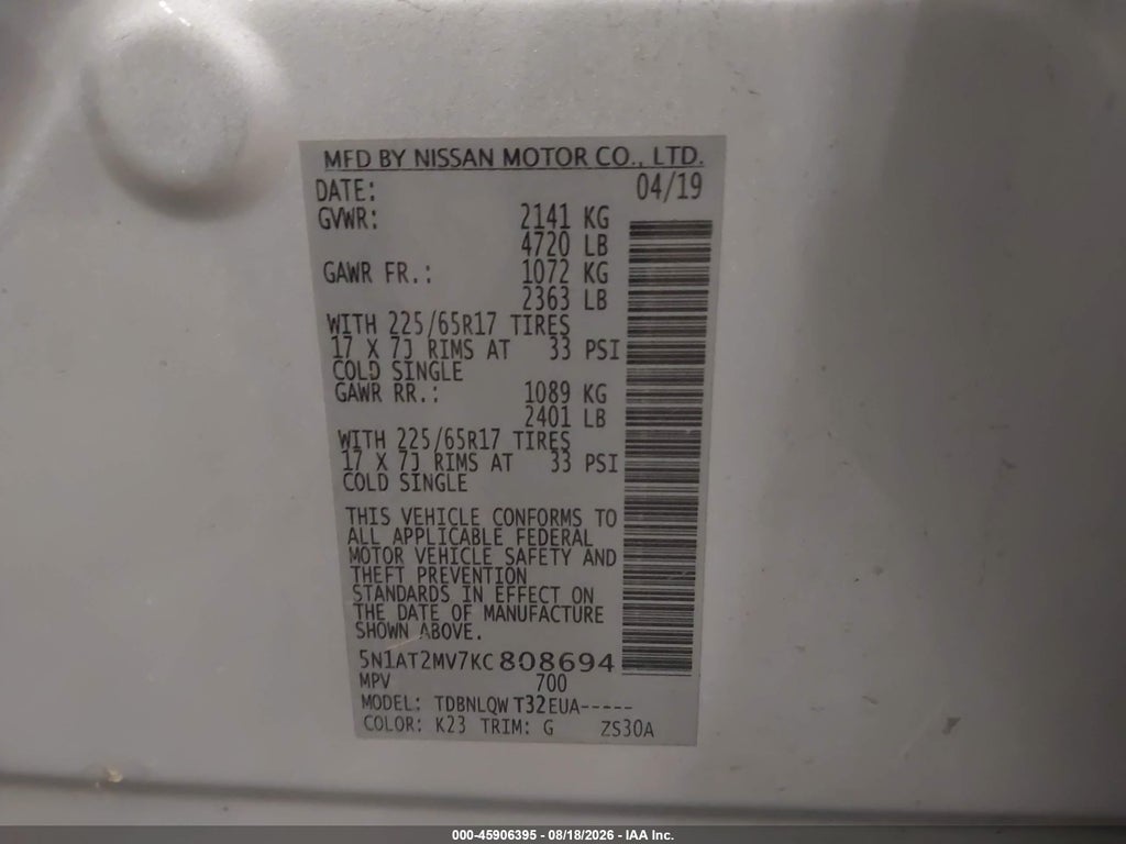 2019 Nissan Rogue SV photo 9